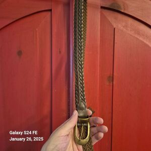 Capezio Size Small Medium Belt Genuine Leather Brown BraidedFaux Brass Hardware